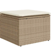 7-tlg. Garten-Sofagarnitur mit Kissen Beige Poly Rattan