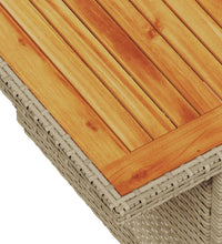 7-tlg. Garten-Sofagarnitur mit Kissen Beige Poly Rattan