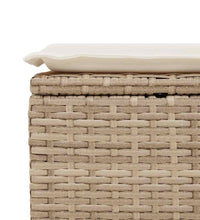 7-tlg. Garten-Sofagarnitur mit Kissen Beige Poly Rattan