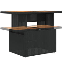 10-tlg. Garten-Sofagarnitur mit Kissen Schwarz Poly Rattan