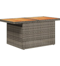 10-tlg. Garten-Sofagarnitur mit Kissen Grau Poly Rattan