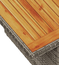 10-tlg. Garten-Sofagarnitur mit Kissen Grau Poly Rattan