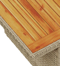 11-tlg. Garten-Sofagarnitur mit Kissen Beige Poly Rattan