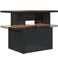 10-tlg. Garten-Sofagarnitur mit Kissen Schwarz Poly Rattan