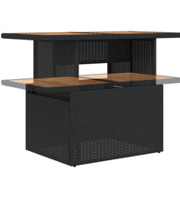 10-tlg. Garten-Sofagarnitur mit Kissen Schwarz Poly Rattan