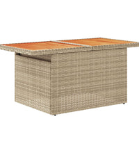 7-tlg. Garten-Sofagarnitur mit Kissen Beige Poly Rattan