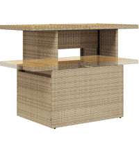 7-tlg. Garten-Sofagarnitur mit Kissen Beige Poly Rattan