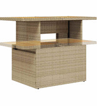 7-tlg. Garten-Sofagarnitur mit Kissen Beige Poly Rattan Akazie