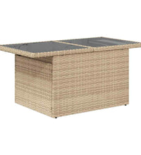 7-tlg. Garten-Sofagarnitur mit Kissen Beige Poly Rattan Akazie
