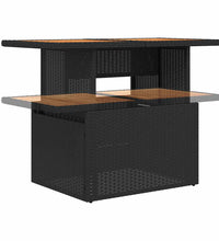 10-tlg. Garten-Sofagarnitur mit Kissen Schwarz Poly Rattan