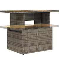 10-tlg. Garten-Sofagarnitur mit Kissen Grau Poly Rattan Akazie