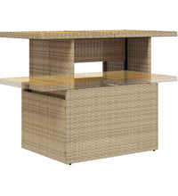 7-tlg. Garten-Sofagarnitur mit Kissen Beige Poly Rattan Akazie