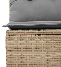 7-tlg. Garten-Sofagarnitur mit Kissen Beige Poly Rattan Akazie