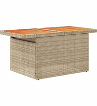 7-tlg. Garten-Sofagarnitur mit Kissen Beige Poly Rattan Akazie