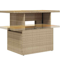 7-tlg. Garten-Sofagarnitur mit Kissen Beige Poly Rattan Akazie