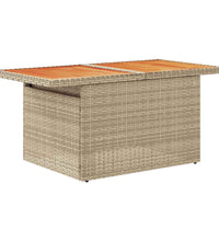 7-tlg. Garten-Sofagarnitur mit Kissen Beige Poly Rattan Akazie
