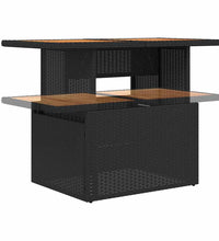 10-tlg. Garten-Sofagarnitur mit Kissen Schwarz Poly Rattan