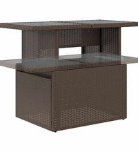 7-tlg. Garten-Sofagarnitur mit Kissen Braun Poly Rattan
