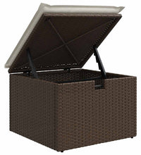 7-tlg. Garten-Sofagarnitur mit Kissen Braun Poly Rattan