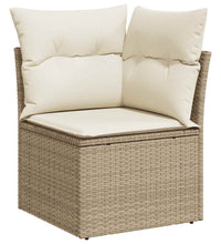 7-tlg. Garten-Sofagarnitur mit Kissen Beige Poly Rattan Akazie