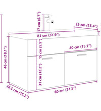 Waschbeckenunterschrank mit Einbaubecken und Wasserhahn