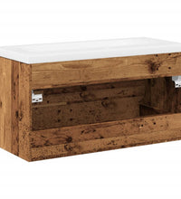 Waschbeckenunterschrank mit Einbaubecken Altholz-Optik