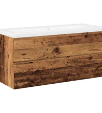Waschbeckenunterschrank mit Einbaubecken Altholz-Optik