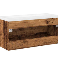 Waschbeckenunterschrank mit Einbaubecken Altholz-Optik