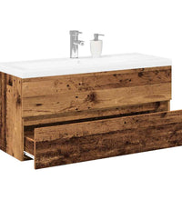 Waschbeckenunterschrank mit Einbaubecken Altholz-Optik
