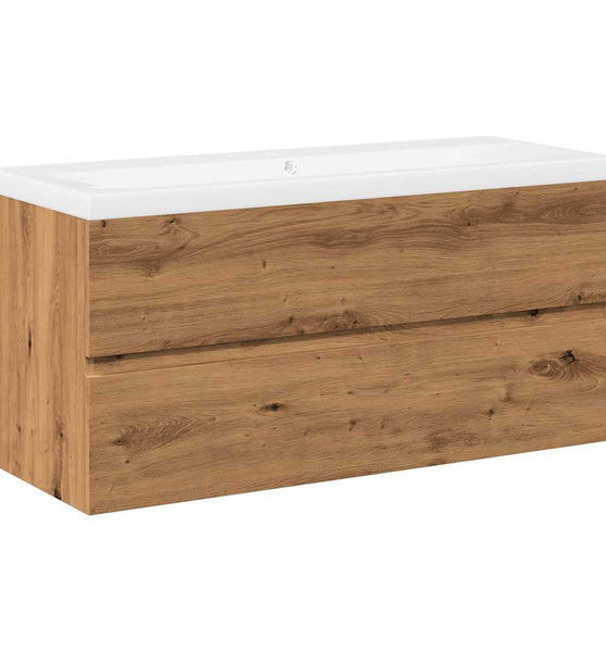 Waschbeckenunterschrank mit Einbaubecken Artisan-Eiche