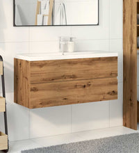 Waschbeckenunterschrank mit Einbaubecken Artisan-Eiche