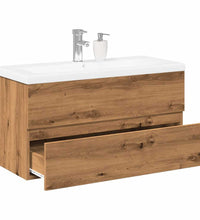 Waschbeckenunterschrank mit Einbaubecken Artisan-Eiche