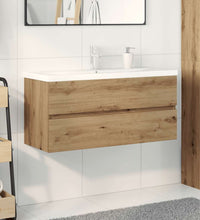 Waschbeckenunterschrank mit Einbaubecken und Wasserhahn