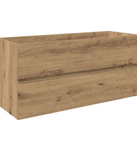 Waschbeckenunterschrank mit Einbaubecken und Wasserhahn