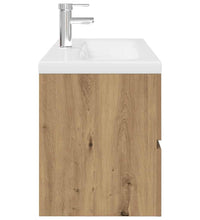 Waschbeckenunterschrank mit Einbaubecken und Wasserhahn