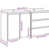 2-tlg. Sideboard Altholz-Optik Holzwerkstoff