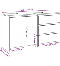 2-tlg. Sideboard Artisan-Eiche Holzwerkstoff