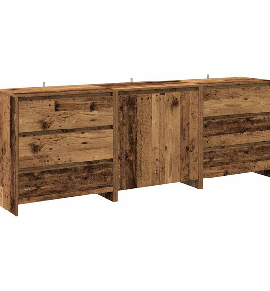 3-tlg. Sideboard Altholz-Optik Holzwerkstoff