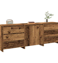 3-tlg. Sideboard Altholz-Optik Holzwerkstoff