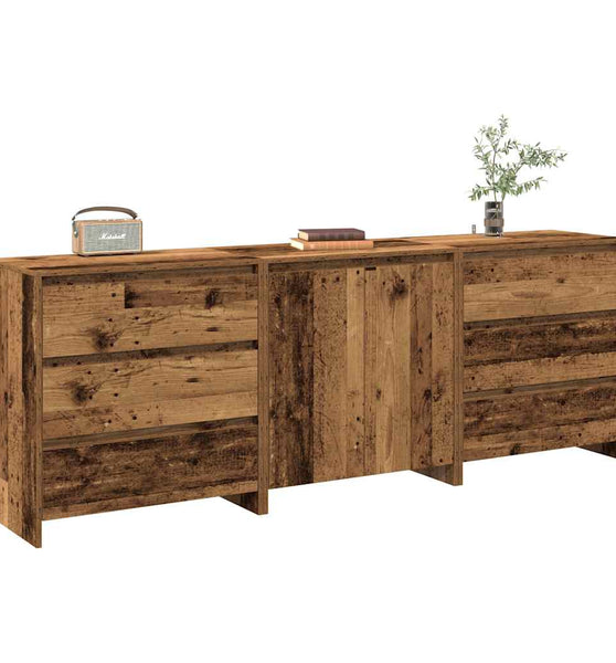 3-tlg. Sideboard Altholz-Optik Holzwerkstoff