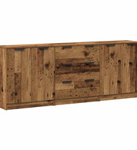 Sideboards 3 Stk. Altholz-Optik 60x30x70 cm Holzwerkstoff