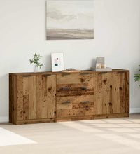 Sideboards 3 Stk. Altholz-Optik 60x30x70 cm Holzwerkstoff