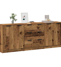 Sideboards 3 Stk. Altholz-Optik 60x30x70 cm Holzwerkstoff