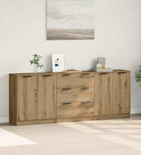 Sideboards 3 Stk. Artisan-Eiche 60x30x70 cm Holzwerkstoff