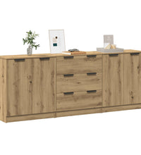 Sideboards 3 Stk. Artisan-Eiche 60x30x70 cm Holzwerkstoff