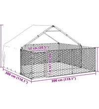 Outdoor-Hundezwinger mit Auslauf 3x3x1,9 m Verzinkter Stahl