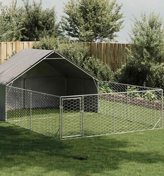 Outdoor-Hundezwinger mit Auslauf 6x3x1,9 m Verzinkter Stahl