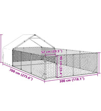 Outdoor-Hundezwinger mit Auslauf 7x3x1,9 m Verzinkter Stahl