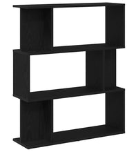 Bücherregal Schwarz Eichen-Optik 80x24x96 cm Holzwerkstoff