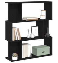 Bücherregal Schwarz Eichen-Optik 80x24x96 cm Holzwerkstoff